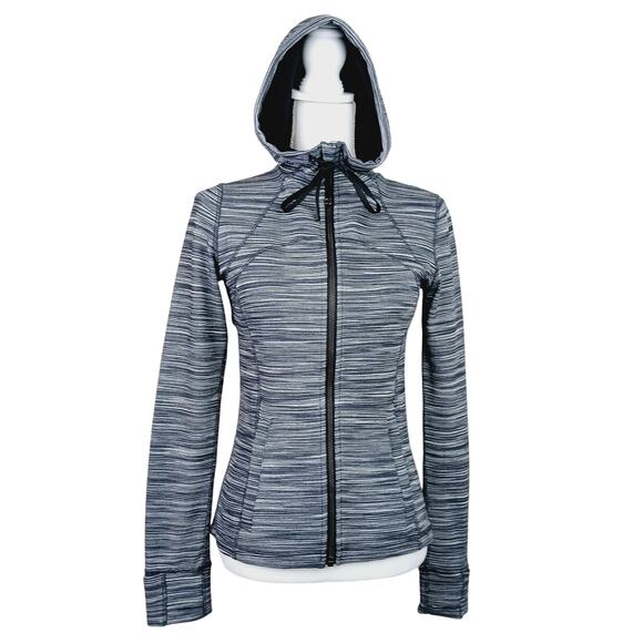 Lululemon Size 6 Hooded Define Jacket Nulu Mini Space Dye Gray White W4BF8S NWOT - Picture 2 of 7